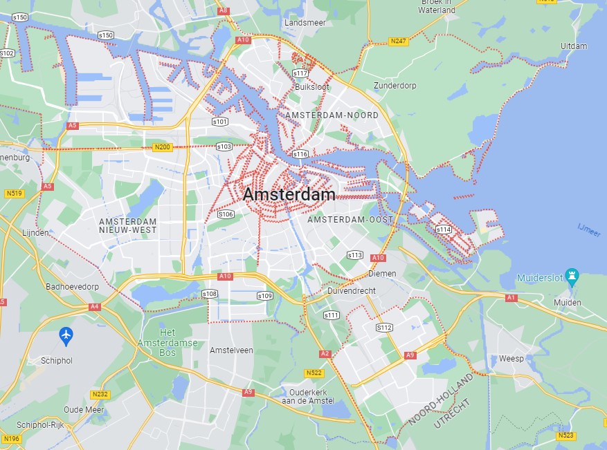 Kaart van Amsterdam, zoek een autobedrijf in Amsterdam carlive