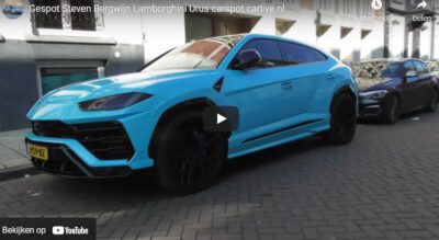 foto blauwe lamborghini urus steven bergwijn